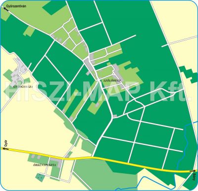 Bőny - Örkénypuszta - Szőlőhegy térkép